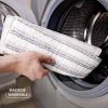 premium microfiber flat mop bucket set w/ clean & dirty water separation 360 degree white Inserting mop head into washing machine, machine washable