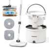 Spin mop with bucket and replaceable pads