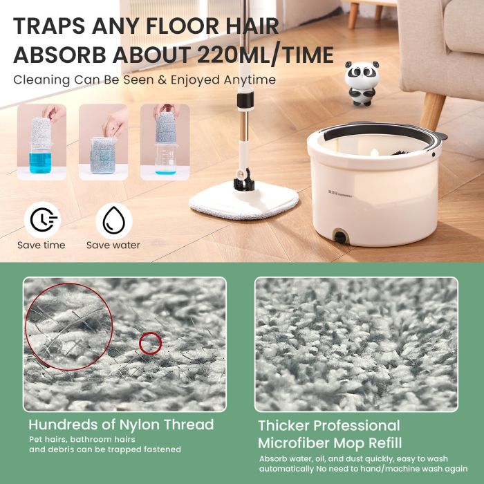 Microfibre mop refill, efficient floor cleaning solution.