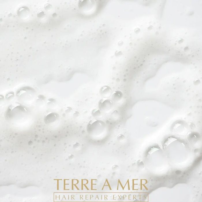 terre a mer pure hydration amino acid/argan oil shampoo & conditioner 60ml travel size Foamy hair repair product with bubbles.