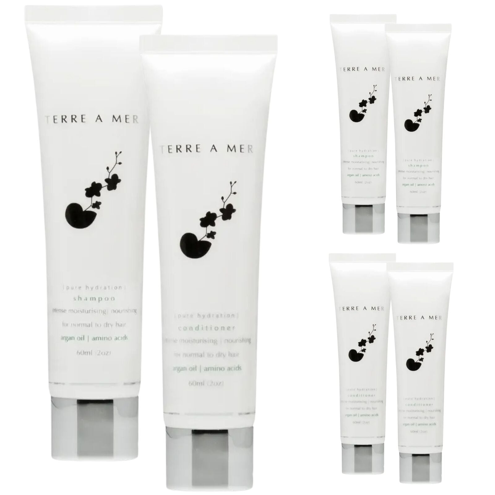 Terre a Mer hair care products, shampoo and conditioner.