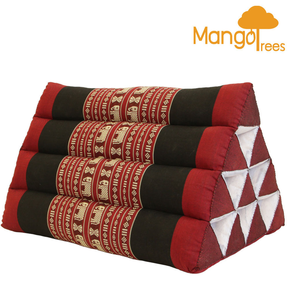 Mango Trees Thai Triangle Pillow - 100% Natural Kapok