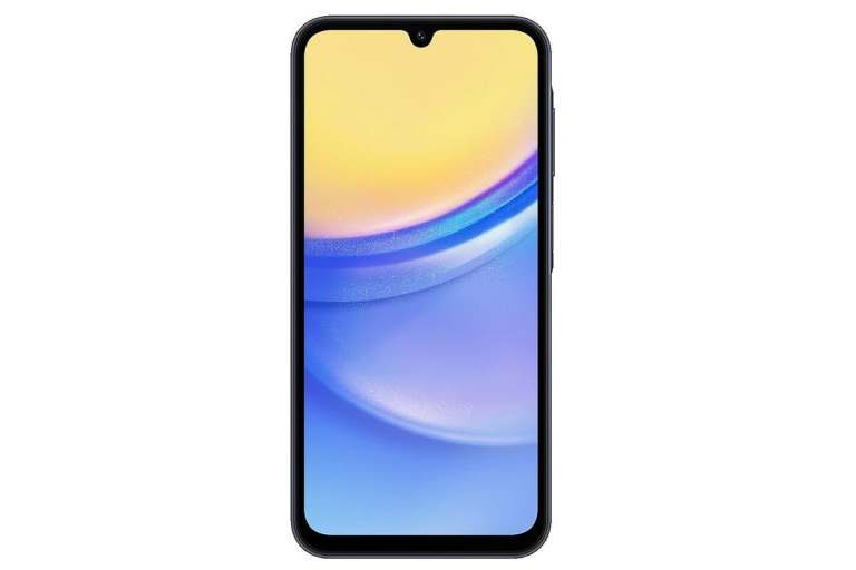 telstra locked samsung galaxy a15 4g (128gb/4gb, 6.5'') blue black Modern smartphone with vibrant display design.