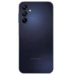 telstra locked samsung galaxy a15 4g (128gb/4gb, 6.5'') blue black Back view of a Samsung smartphone with cameras.