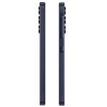 telstra locked samsung galaxy a15 4g (128gb/4gb, 6.5'') blue black Side view of two smartphones, navy colour.