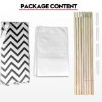 giant cotton canvas kids teepee wigwam children pretend play tent indoor outdoor party black Tent kit contents: fabric, poles, connectors.