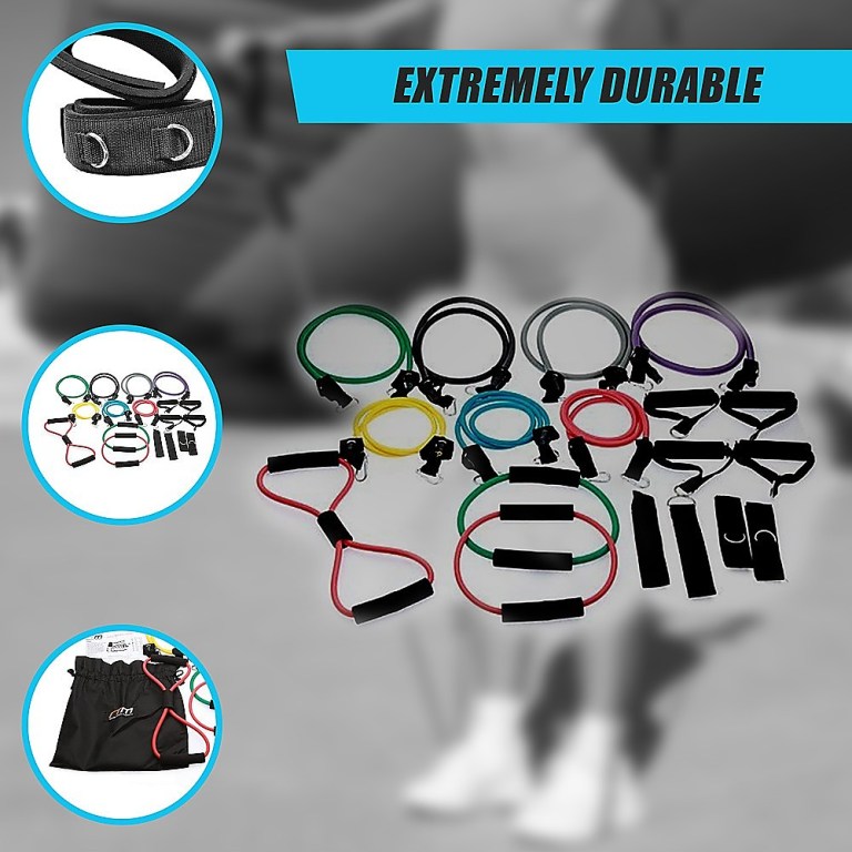 19pc resistance exercise fitness bands tubes kit yoga set 19pc resistance exercise fitness bands tubes kit yoga set
