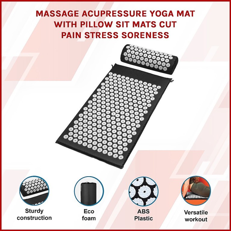 massage acupressure yoga mat with pillow sit mats cut pain stress soreness massage acupressure yoga mat with pillow sit mats cut pain stress soreness