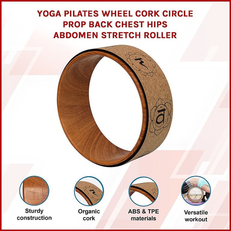 yoga pilates wheel cork circle prop back chest hips abdomen stretch roller