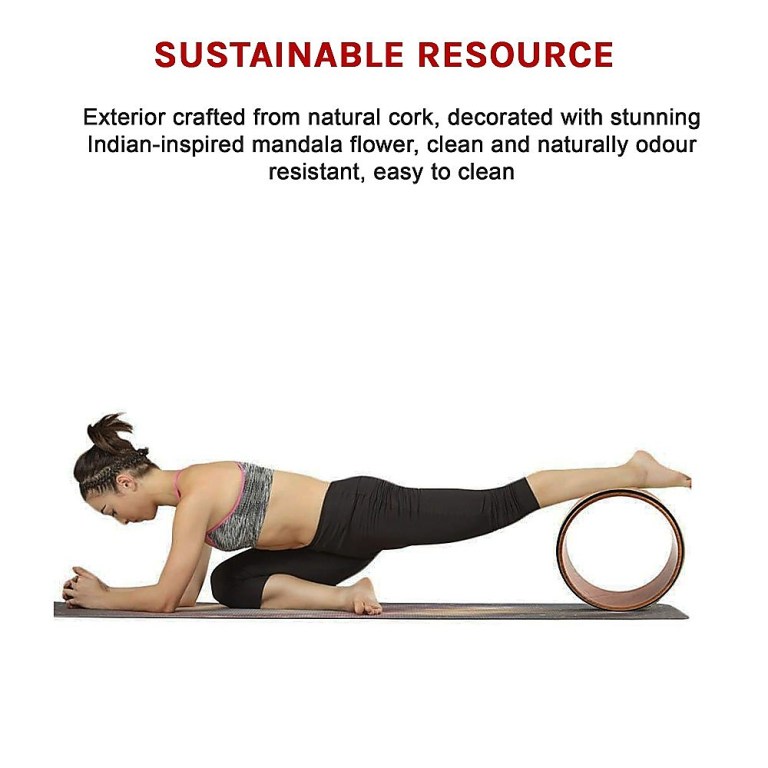 yoga pilates wheel cork circle prop back chest hips abdomen stretch roller