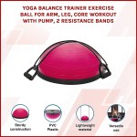 yoga balance trainer exercise ball for arm, leg, core workout with pump, 2 resistance bands