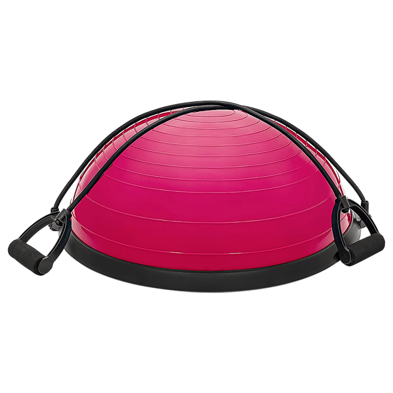 yoga balance trainer exercise ball for arm, leg, core workout with pump, 2 resistance bands