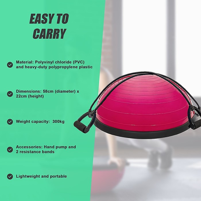 yoga balance trainer exercise ball for arm, leg, core workout with pump, 2 resistance bands yoga balance trainer exercise ball for arm, leg, core workout with pump, 2 resistance bands