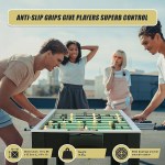 Group playing foosball with anti-slip grips.