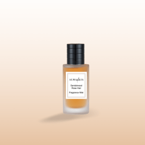Sandalwood rose hair fragrance mist bottle.