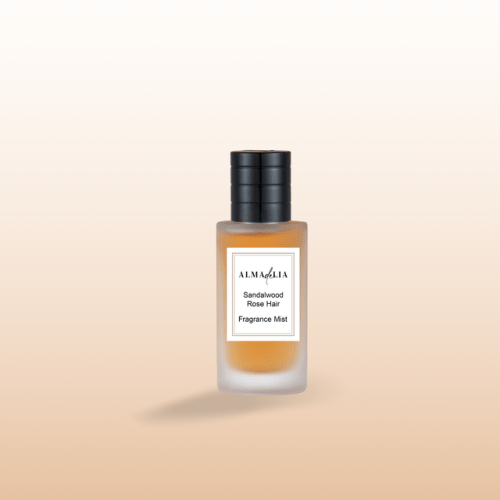 Sandalwood rose hair fragrance mist bottle.