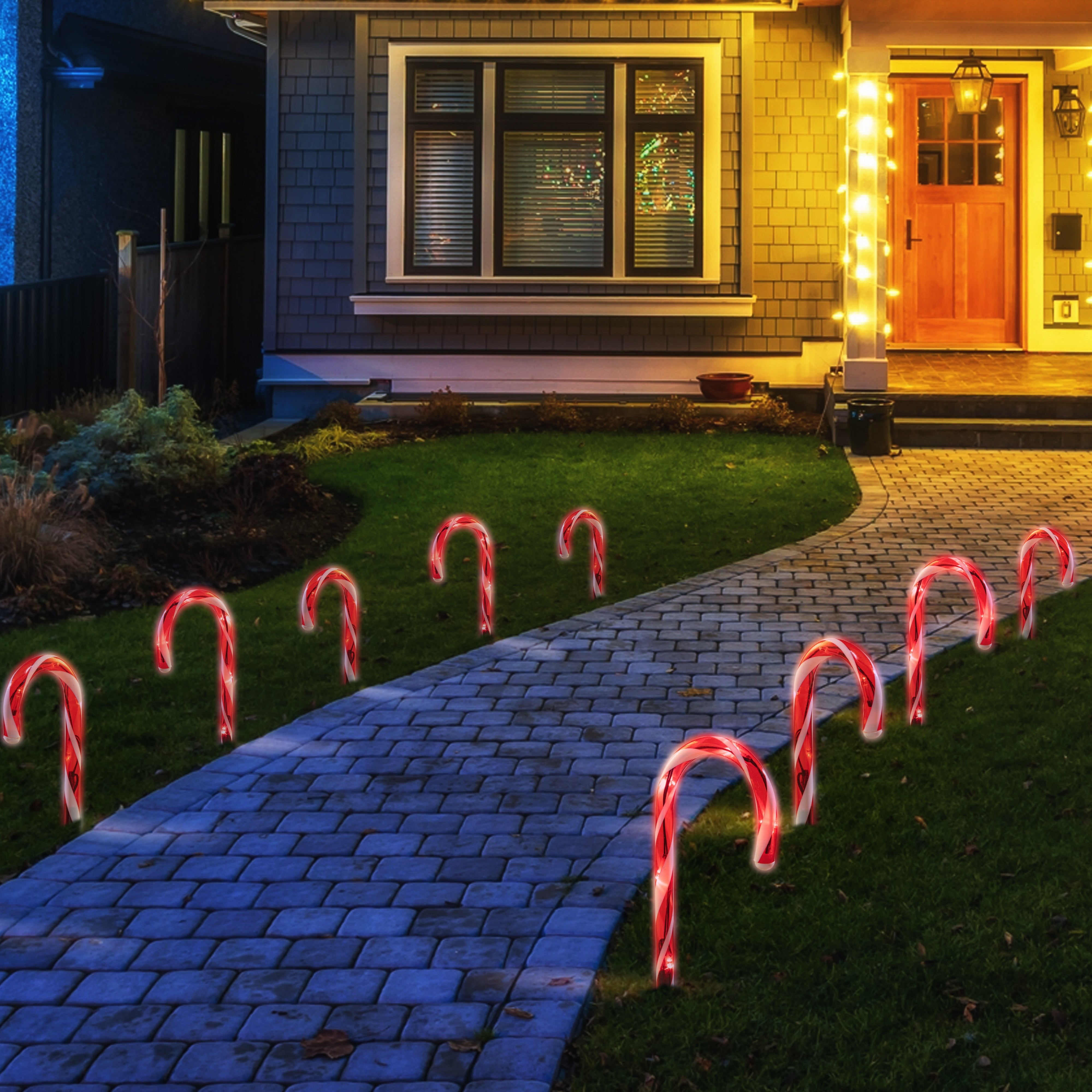 Festive LED Candy Cane Path Lights - On Sale Now