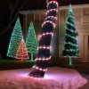 led candy tubelight 8m flashing Christmas trees decorated with colourful lights outside house