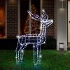 led twinkling standing reindeer – 110cm available in 2 colors cool white Outdoor reindeer Christmas lights decoration at night.