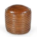 caramel grooved leather ottoman caramel grooved leather ottoman
