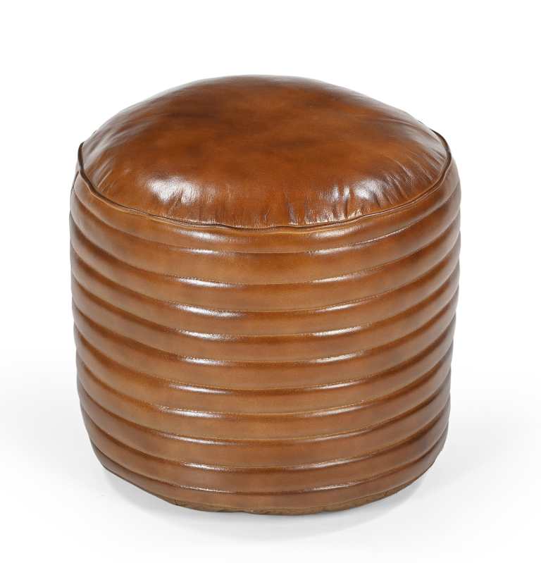 caramel grooved leather ottoman caramel grooved leather ottoman