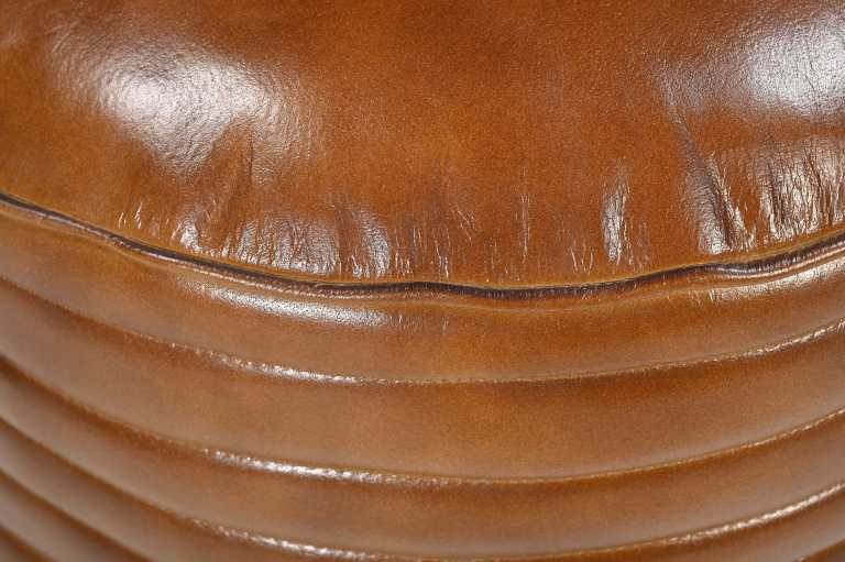 caramel grooved leather ottoman caramel grooved leather ottoman