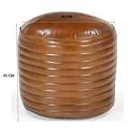 caramel grooved leather ottoman caramel grooved leather ottoman