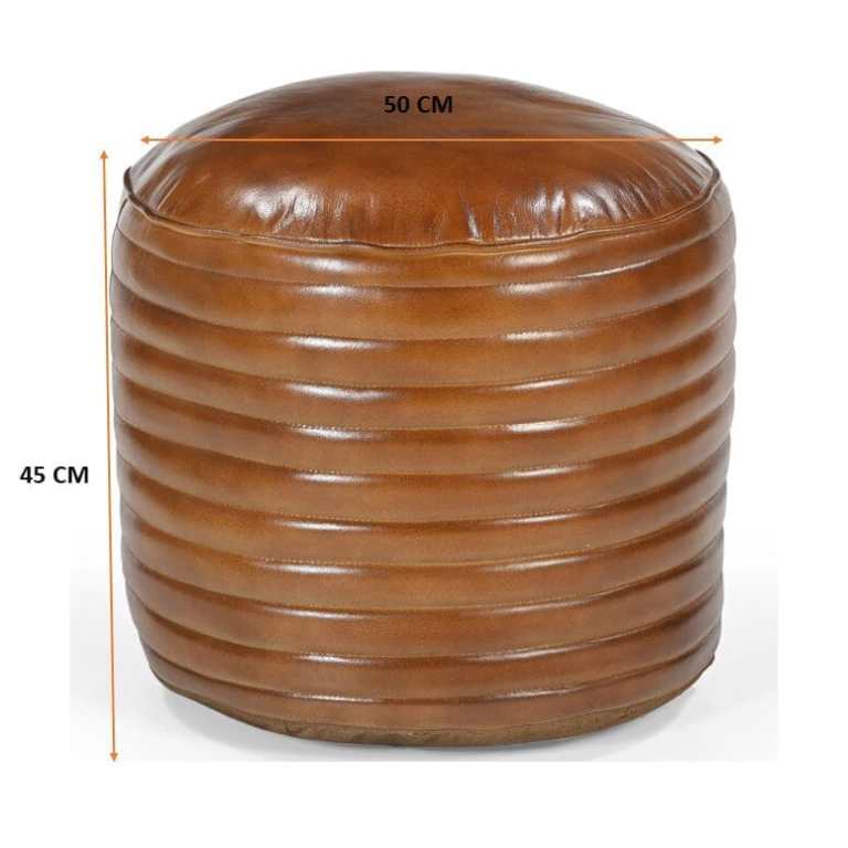 caramel grooved leather ottoman caramel grooved leather ottoman
