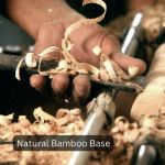 Hand carving bamboo on lathe