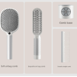 Four types of grey hair combs displayed.