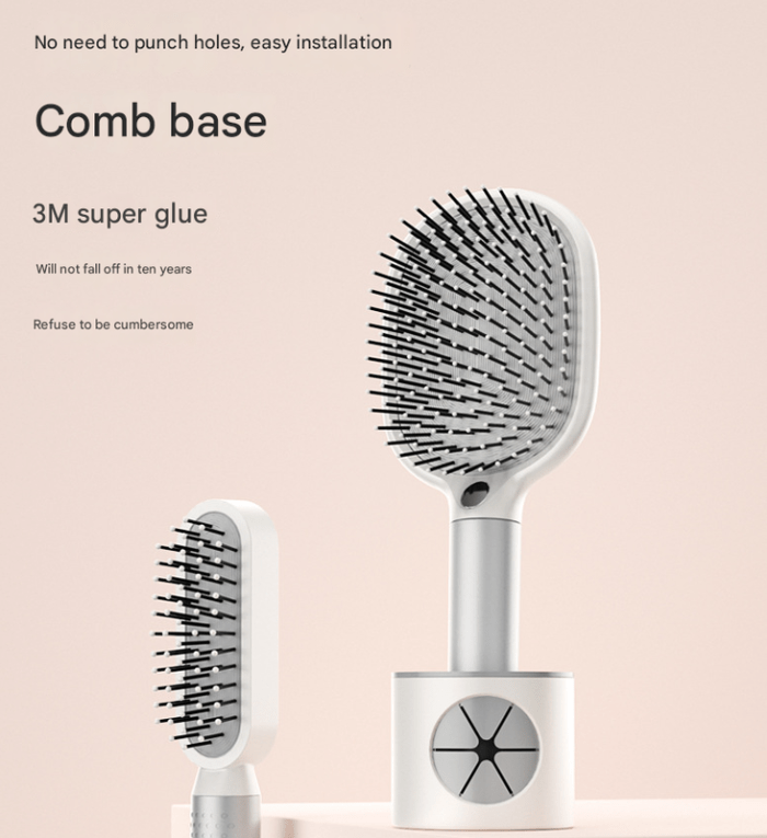 red 3 piece set women's air cushion comb for long hair anti static detangling massage scalp comb portable fluffy styling brush Easy-installation hairbrush with durable glue base.