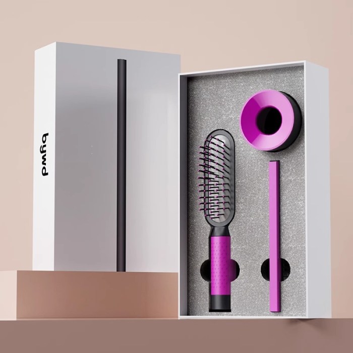 v888 elosung24133 202503251905 00.jpg Pink hairbrush set in open box packaging.