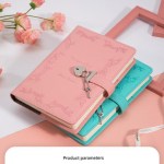 heart lock diary with key vintage style journal, blue pu leather, secure and elegant Heart Lock Diary - Vintage PU Leather Journal with Key
