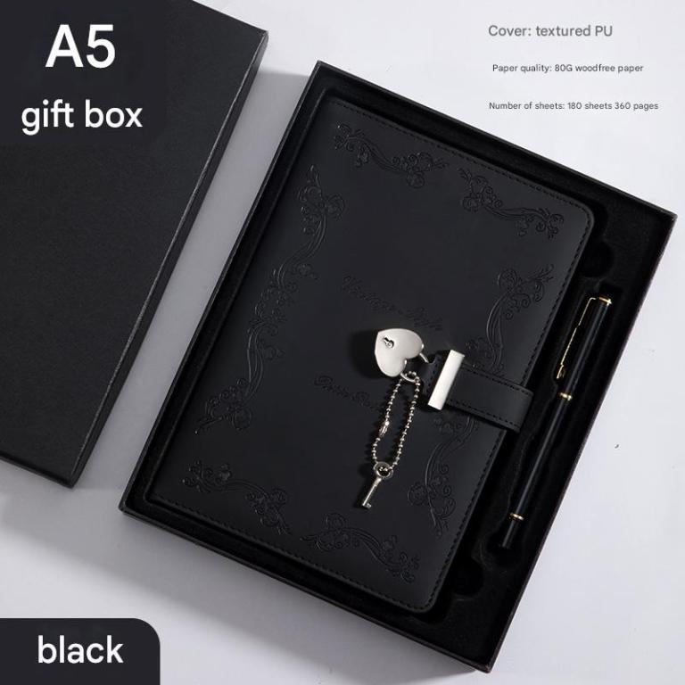 v888 elosung25274 202504211335 00.jpg Heart Lock Diary - Vintage PU Leather Journal with Key