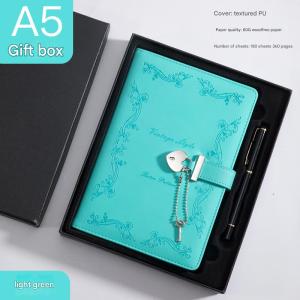 Heart Lock Diary - Vintage PU Leather Journal with Key