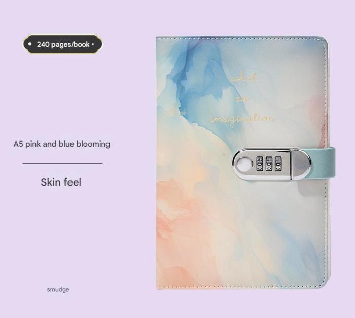 v888 elosung25804 202505131812 00.jpg A5 Tie-Dye Journal with Lock - 240 Pages, Soft Touch