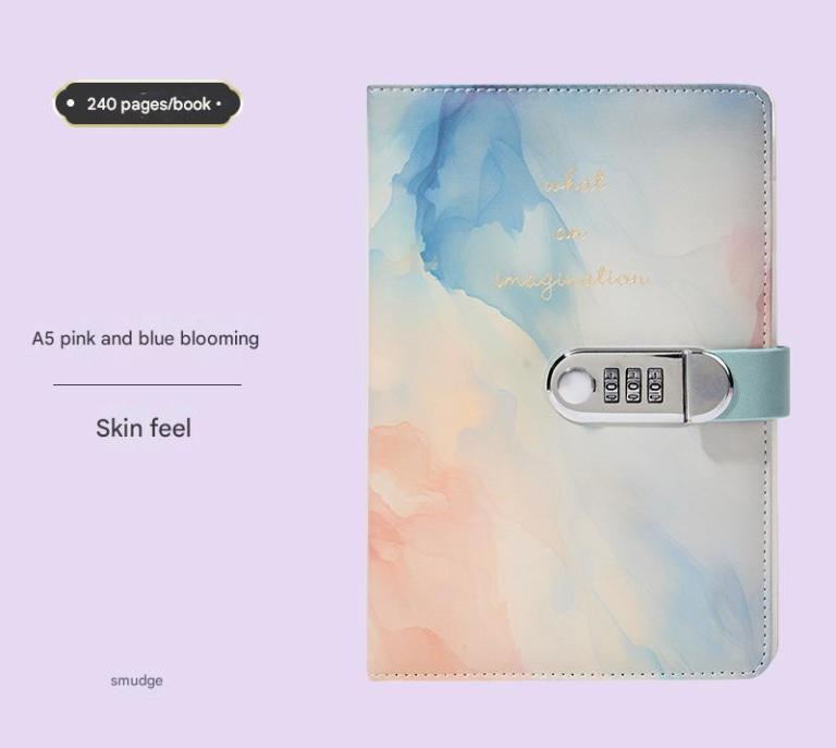 v888 elosung25804 202505131812 00.jpg A5 Tie-Dye Journal with Lock - 240 Pages, Soft Touch