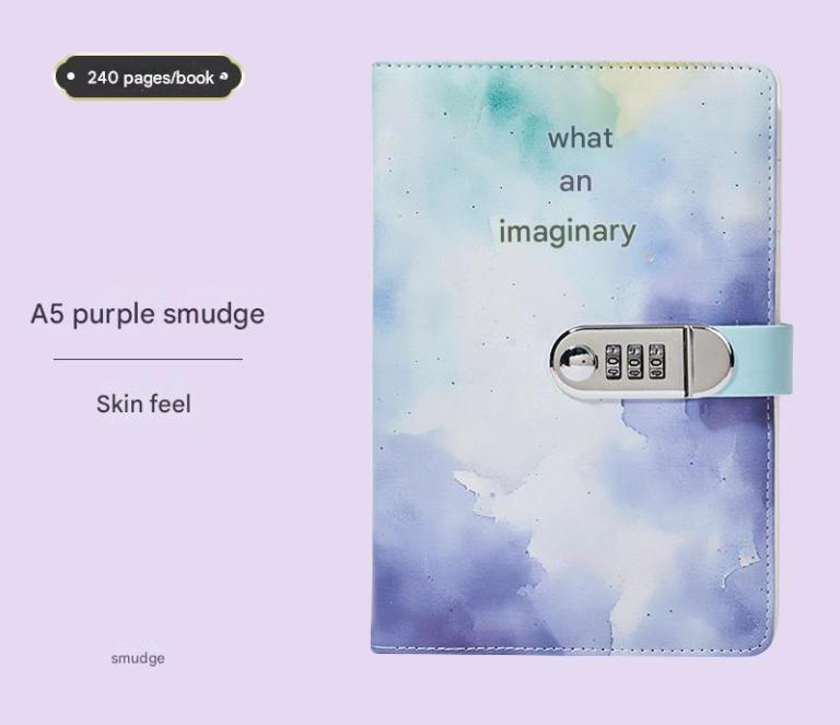 v888 elosung25805 202505131813 00.jpg A5 Tie-Dye Journal with Lock - 240 Pages, Soft Cover