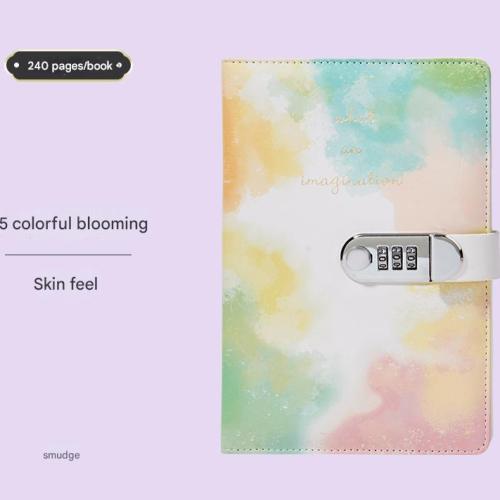 A5 Tie-Dye Journal with Lock - 240 Pages, Soft Touch Cover