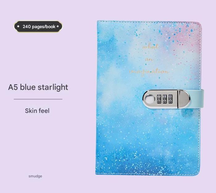 v888 elosung25807 202505131820 00.jpg A5 Tie-Dye Journal with Lock - 240 Pages, Soft Touch Cover