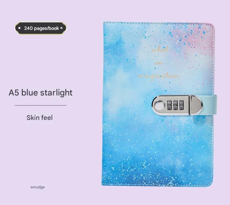 A5 Tie-Dye Journal with Lock - 240 Pages, Soft Touch Cover