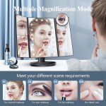 Makeup mirror with multiple magnification options and uses.