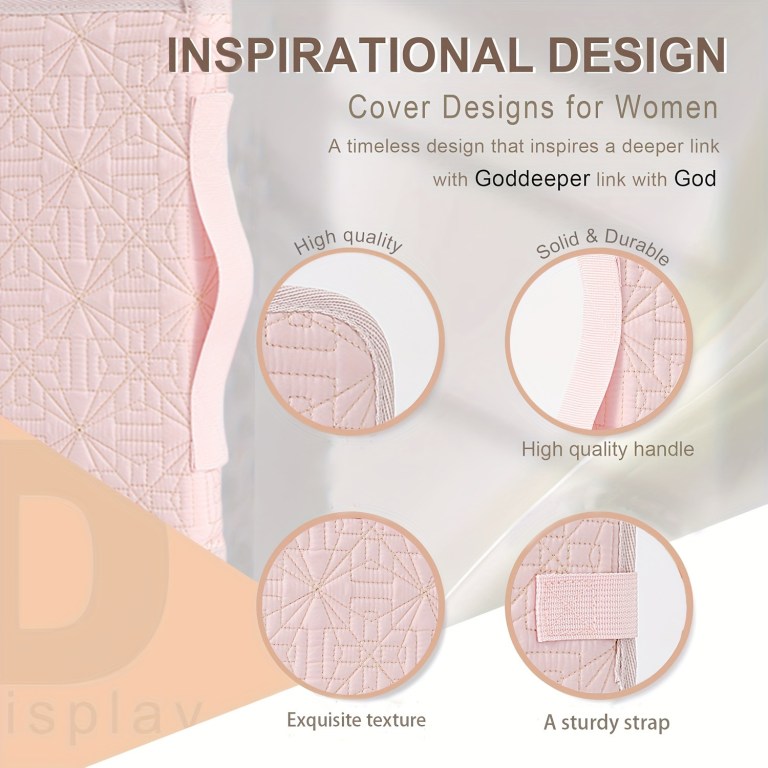 Pink cover design with exquisite texture and sturdy strap.