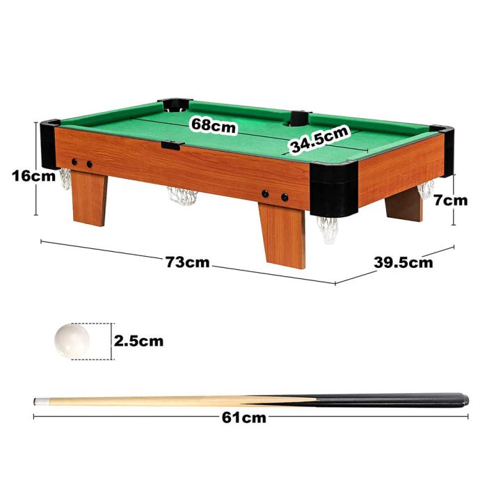 wooden mini snooker tables billiards game pool table set toy extra size for kids Mini pool table and cue dimensions.