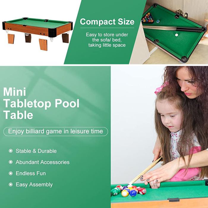 wooden mini snooker tables billiards game pool table set toy extra size for kids Compact mini tabletop pool table for easy home fun.