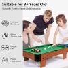 wooden mini snooker tables billiards game pool table set toy extra size for kids Family playing mini pool table, enhancing kids' skills.
