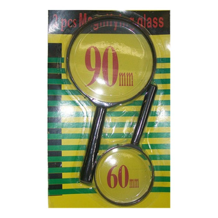 2-Pack Magnifying Glasses - 90mm & 60mm Lenses