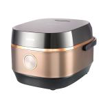 Modern electric rice cooker with metallic finish