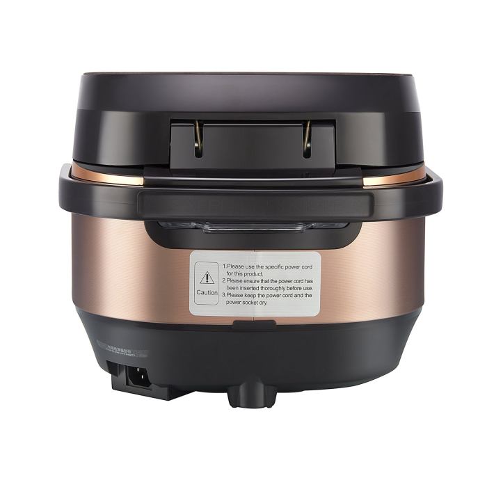 joyoung new f 40t88 plus low carb ih induction 8 cups 4.0l rice cooker Modern electric pressure cooker, brown and black design.