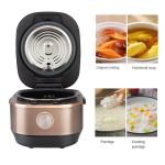 Smart rice cooker with various cooking modes.